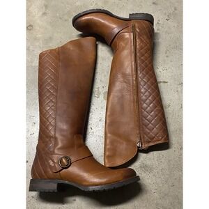 Justin Kiva Womens Brown  Leather Side Zip Tall Riding Boots 7.5 B